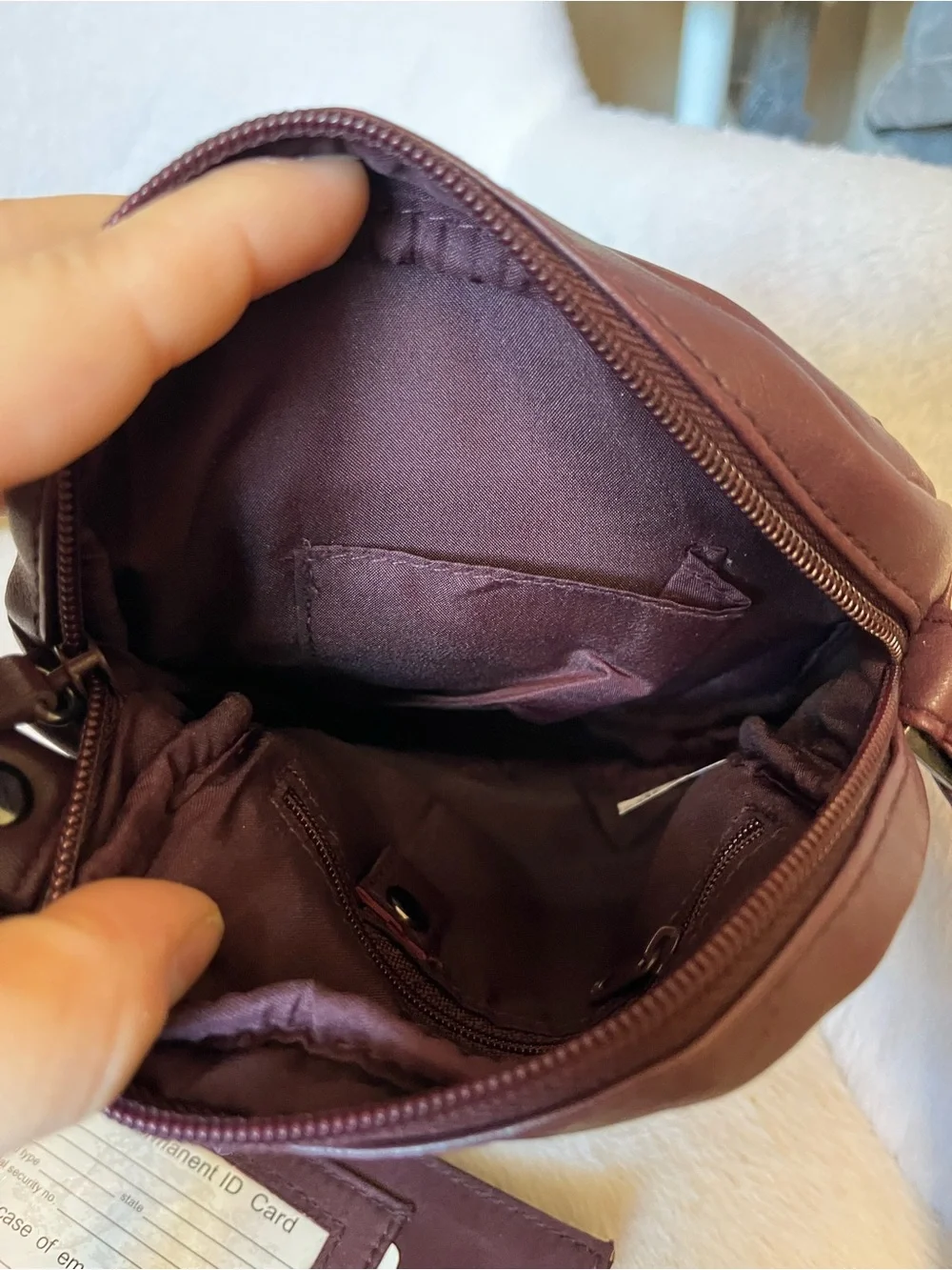 ✨ Plum Mini Crossbody Bag + Matching Travel Card Organizer Set